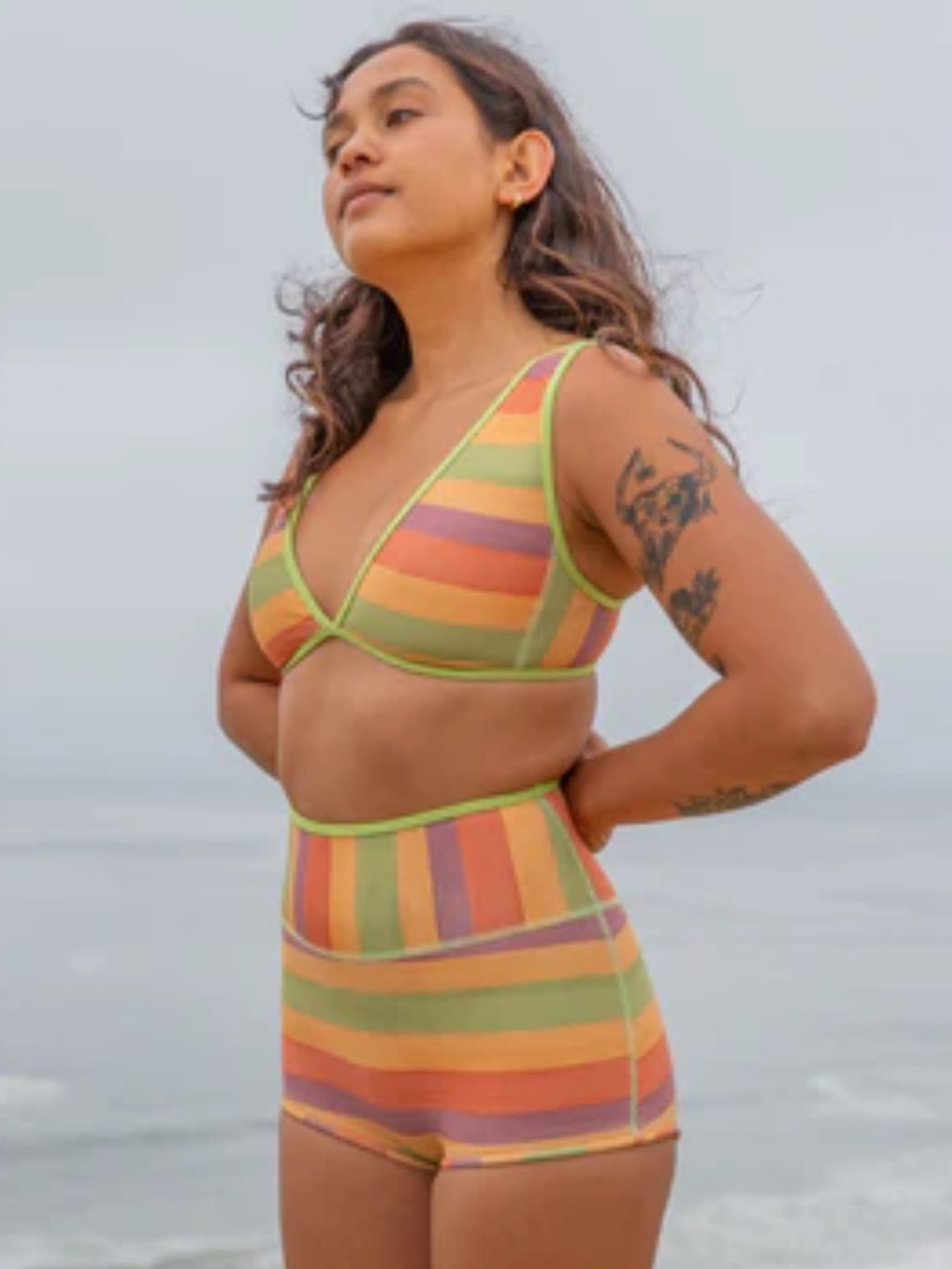 Seea Striped Darla Bikini Top - Picture 1 of 9